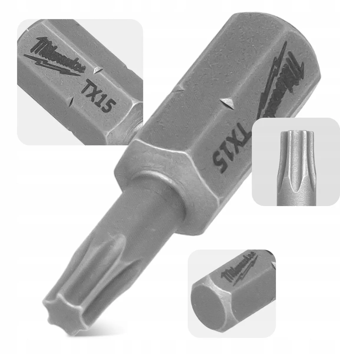 Milwaukee Torx TX15 Bits 25mm Magnetisch - 2x Staal S2