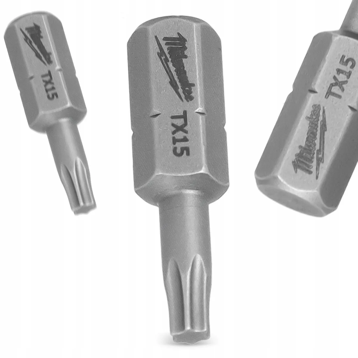 Milwaukee Torx TX15 Bits 25mm Magnetisch - 2x Staal S2