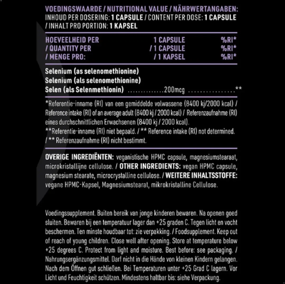 Pure Selenium 120 Vegan Capsules 200mcg