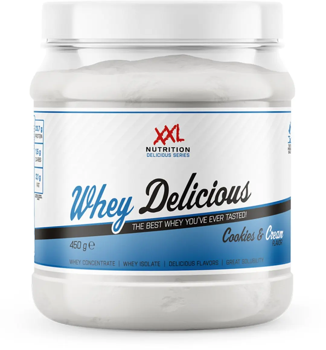 XXL Nutrition Whey Delicious Cookies & Cream Eiwitpoeder 450g