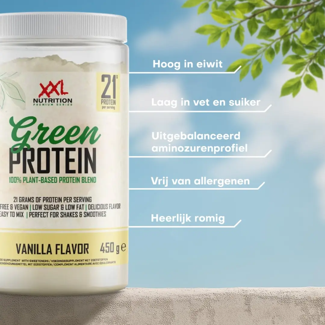 XXL Nutrition Green Protein Vanille Vegan Eiwitpoeder 450g