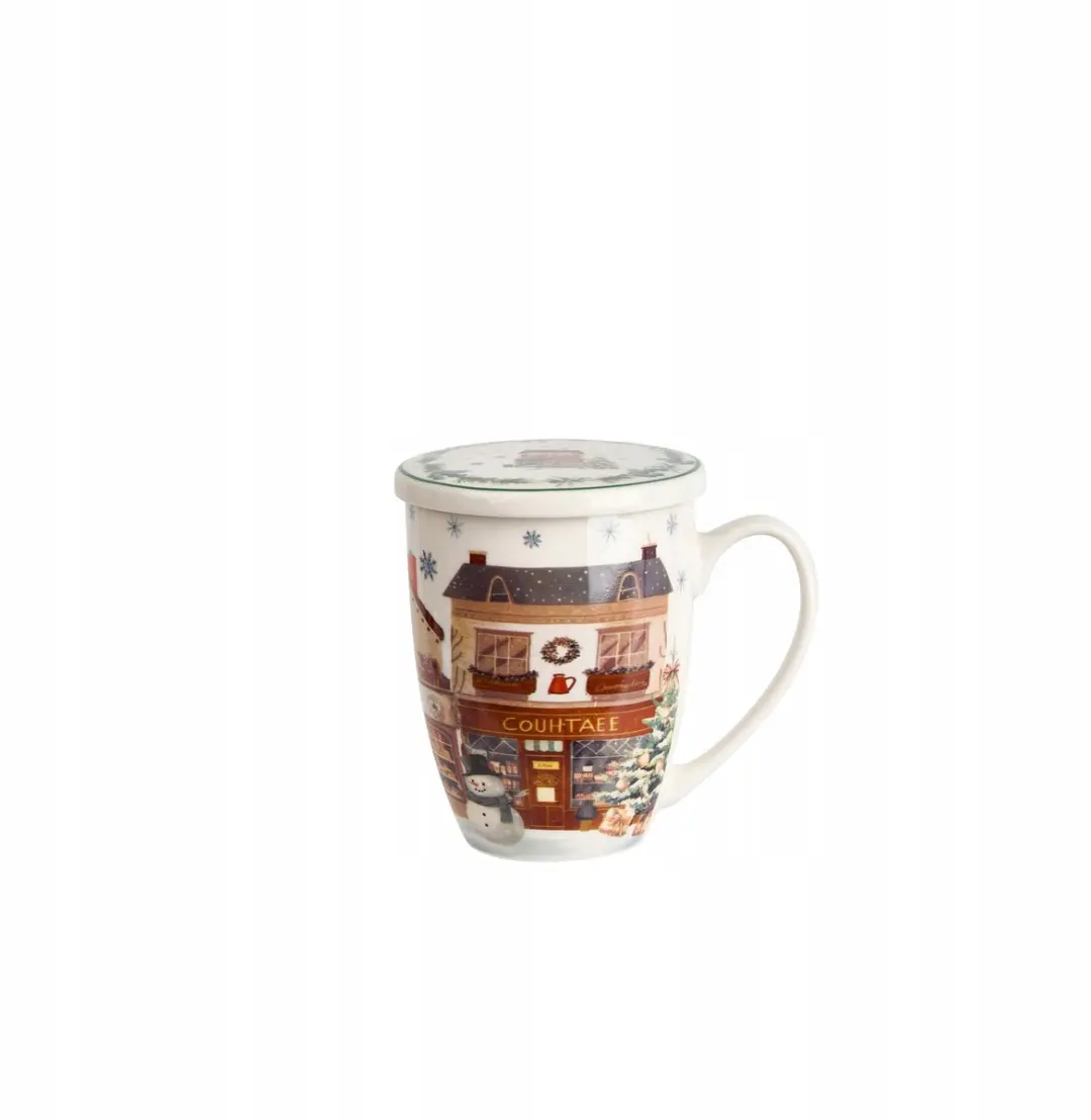 Duo Mok met Infuser Christmas City 2 - 360ml - Multicolor
