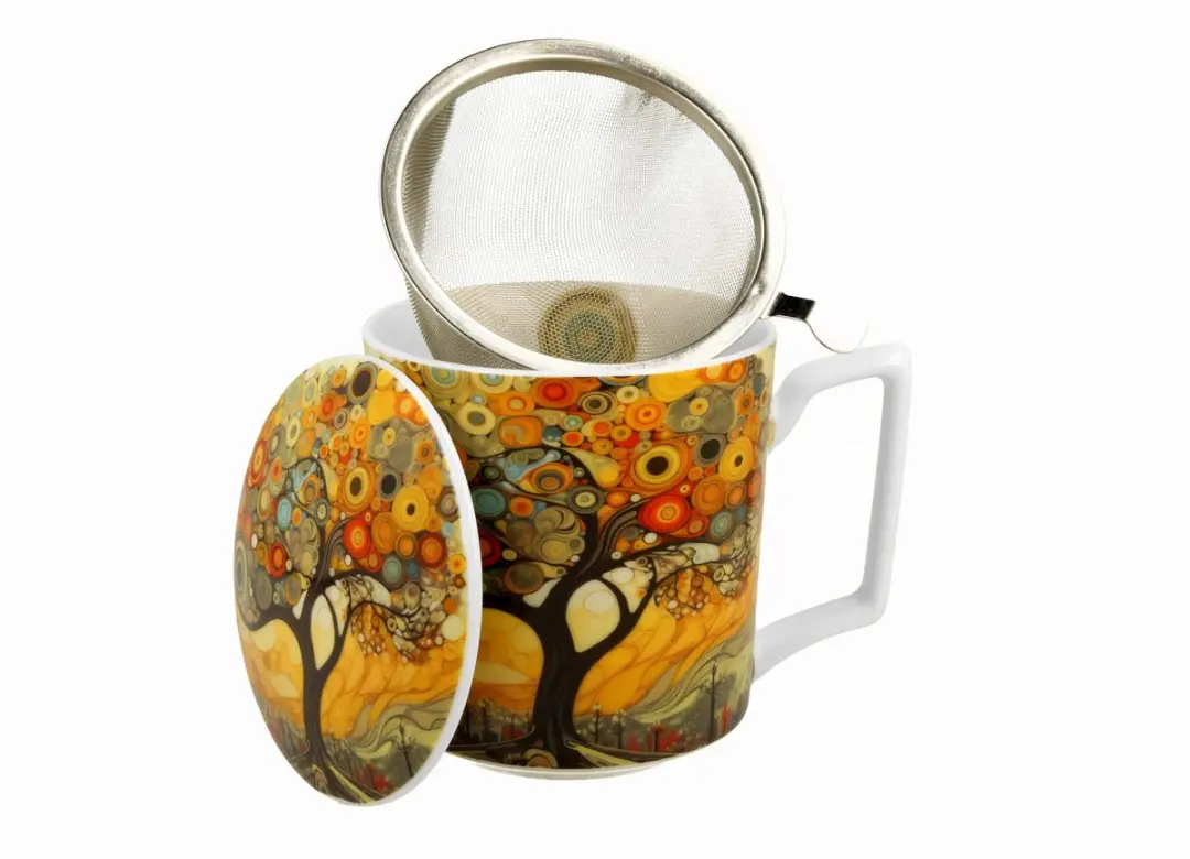 Duo Mok met Zeef MODERN TREE DUO - 450ml - New Bone China