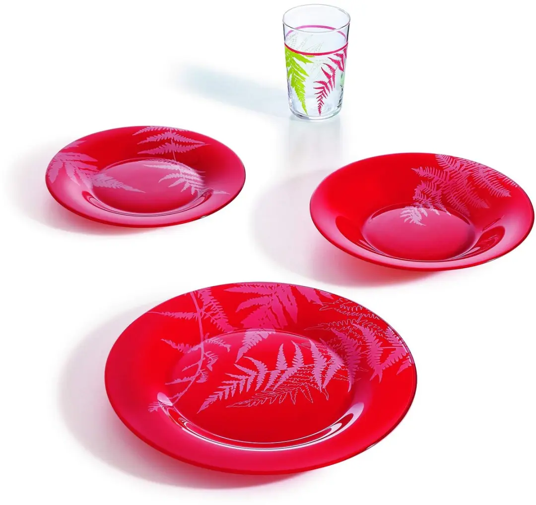 Luminarc P3057 FILICARIA Glasplaat - Rood