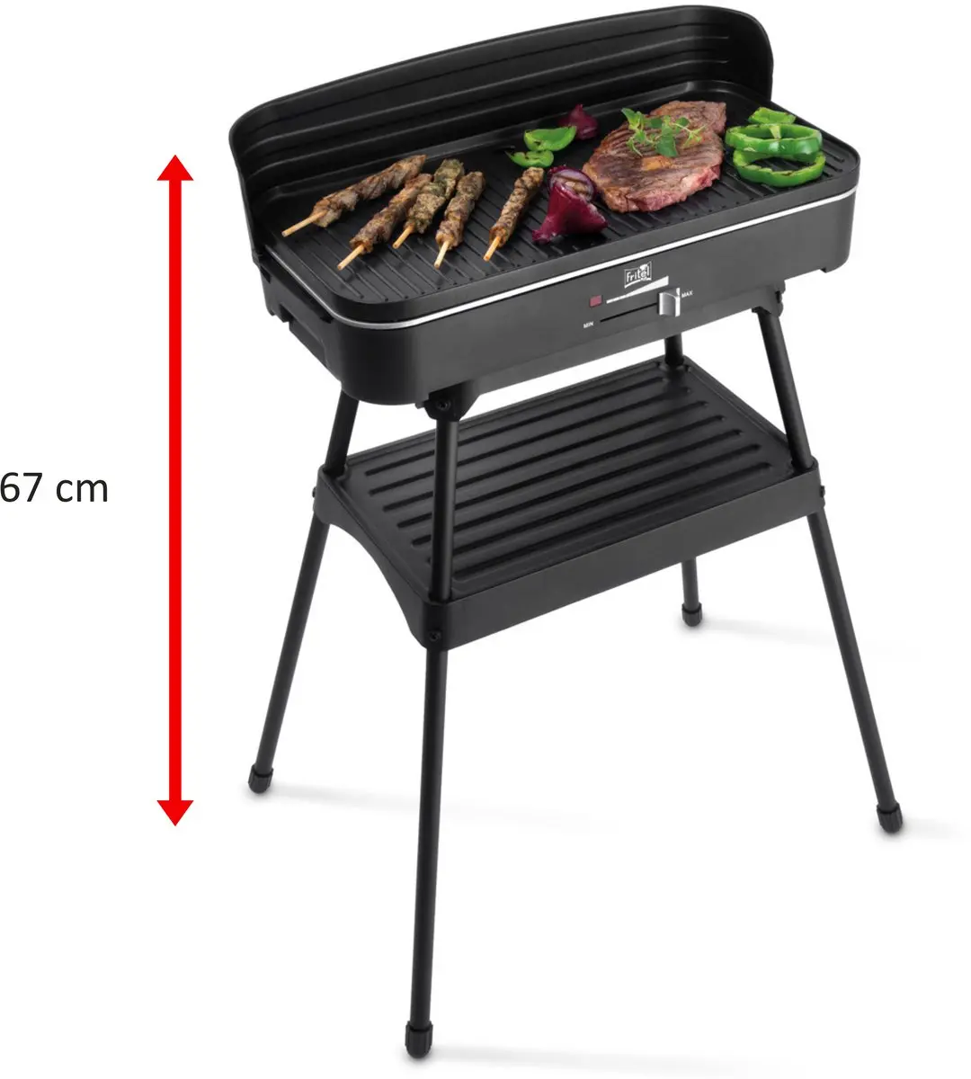 Fritel BBQ 2246 Elektrische Tafelgrill 2200W - 50x25cm Zwart