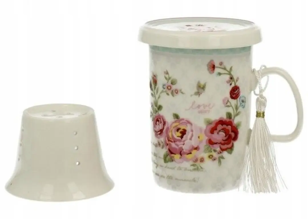 Duo Greta Porseleinen Theemok met Infuser 320ml - Wit
