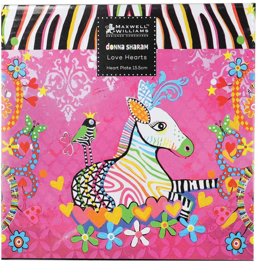 Maxwell & Williams Zig Zag Zeb Hartvormig Bordje - Roze 15,5cm
