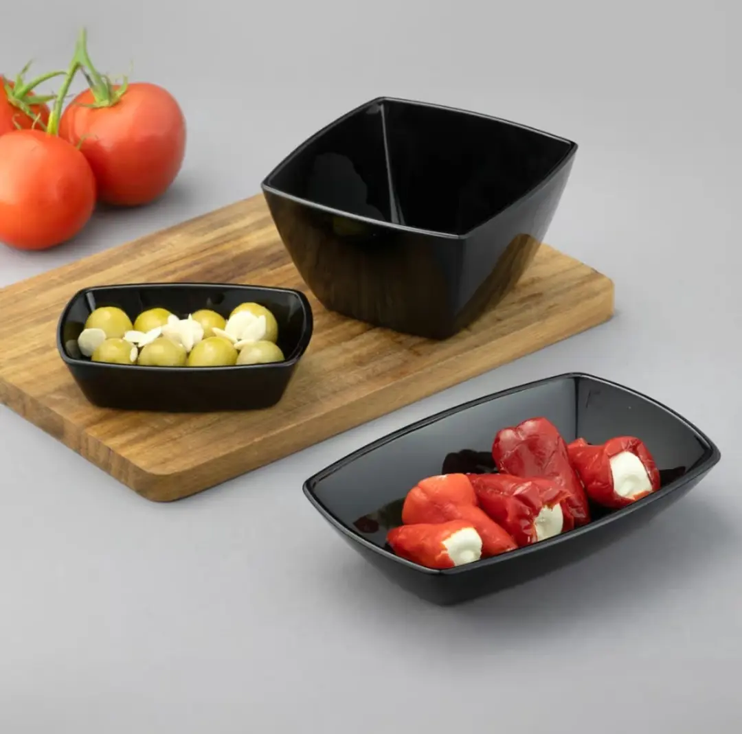 Pasabahce Tokio Rechthoekige Schaal 14x10cm - Zwart