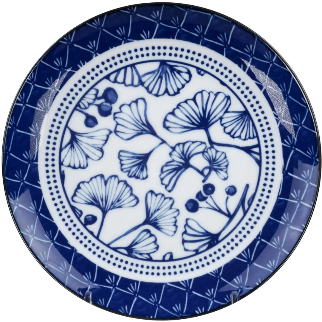 Tokyo Design Studio Flora Japonica Bordenset 4-delig - Ø16cm - Blauw/Wit