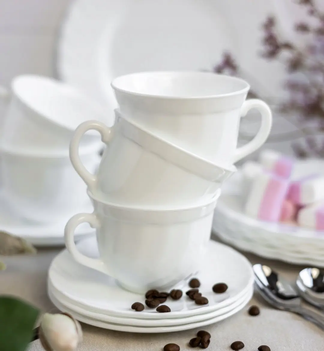 Luminarc Trianon Servies 90-delig - 18 Personen - Wit Glas