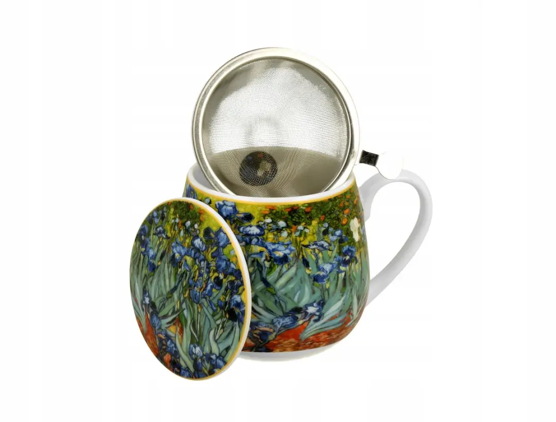 Duo Van Gogh Irissen Mok met Infuser 430ml - Porselein Multicolor