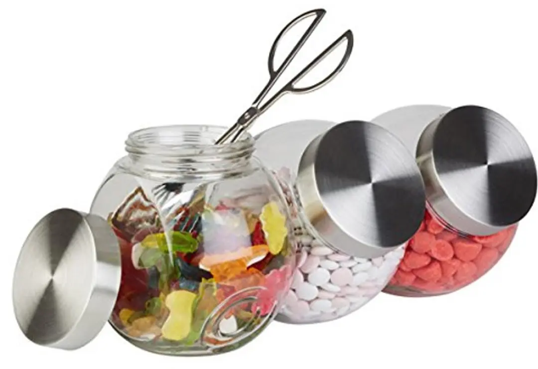 APS Voorraadpot Glas 1L - 4 Stuks - RVS Deksel - afbeelding 5 van 6