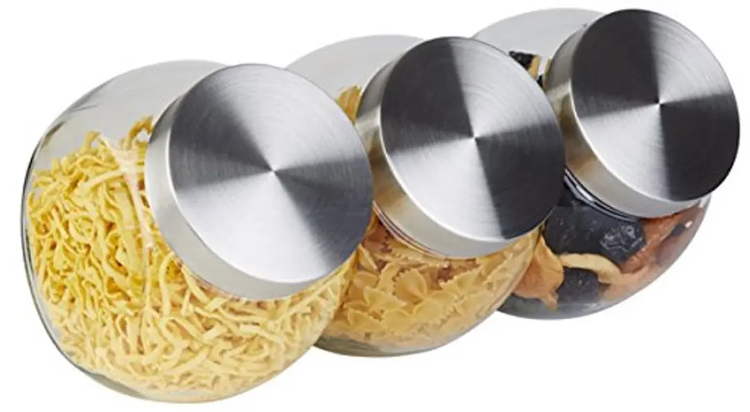 APS Voorraadpot Glas 1L - 4 Stuks - RVS Deksel - afbeelding 6 van 6