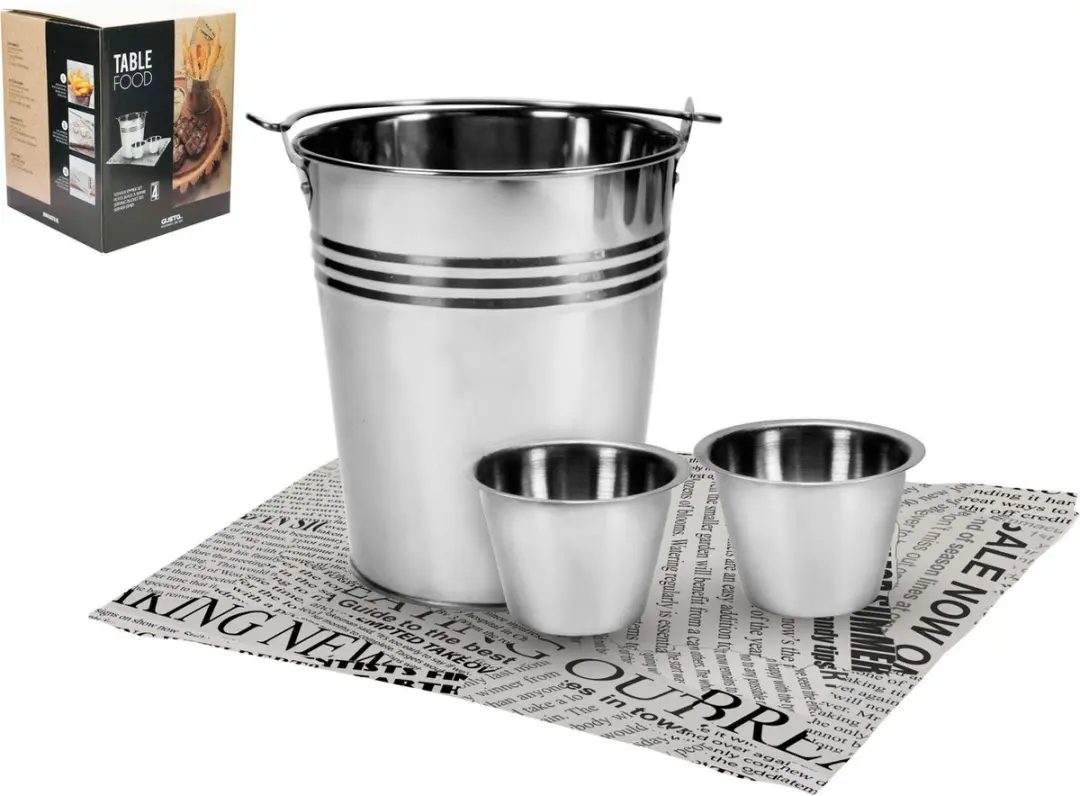 Gusta Serveeremmer RVS 17.5cm - Set van 4 Grijs
