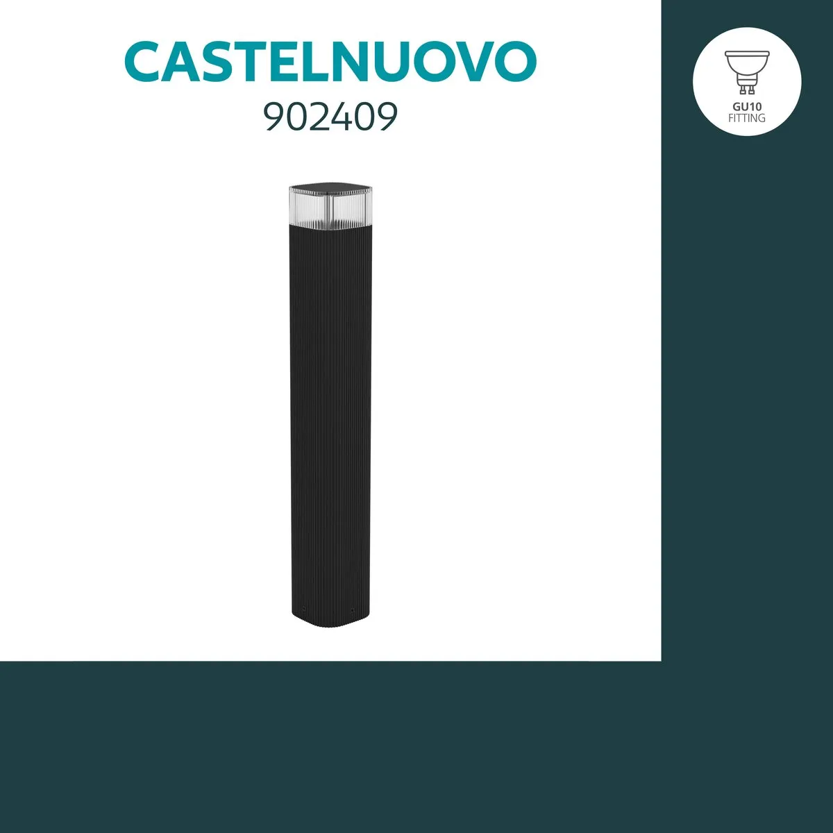Eglo Castelnuovo Padverlichting Buiten GU10 7W - Zwart
