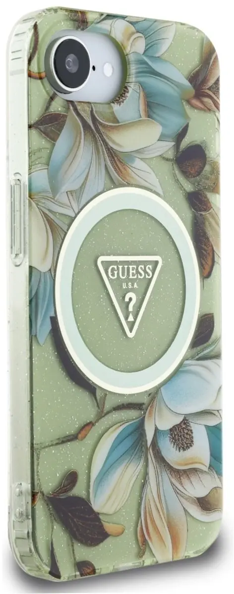 Guess iPhone 16 Hoesje Groen - Metal Glitter MagSafe - afbeelding 6 van 6