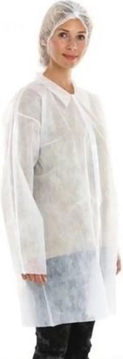 CMT 815174 Bezoekersjas PP Non-Woven Wit - M
