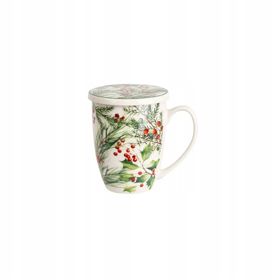 Duo Kerst Mok met Infuser - Porselein - Wit
