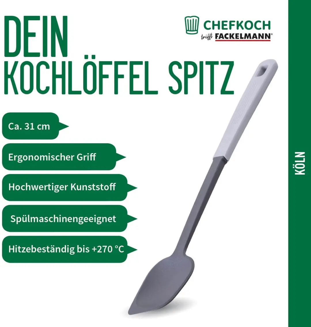 Fackelmann Chefkoch Cologne Puntlepel - Donkergrijs/Lichtgrijs