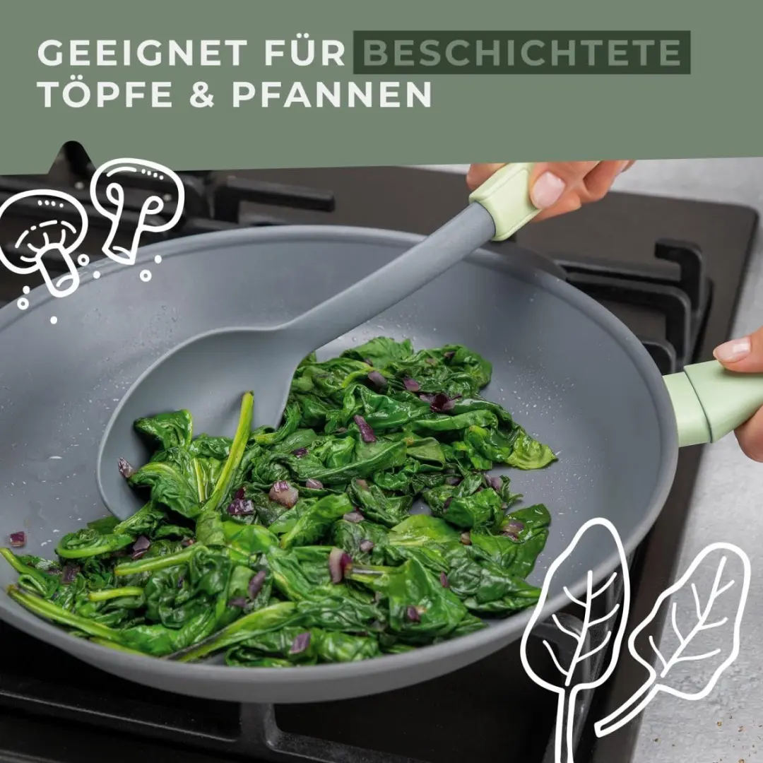 Fackelmann Ecolution Serveerlepel 33cm - Mintgroen/Steengrijs