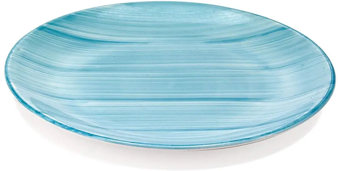 Zafferano Striche Porseleinen Dessertbord Ø21cm Aquamarijn