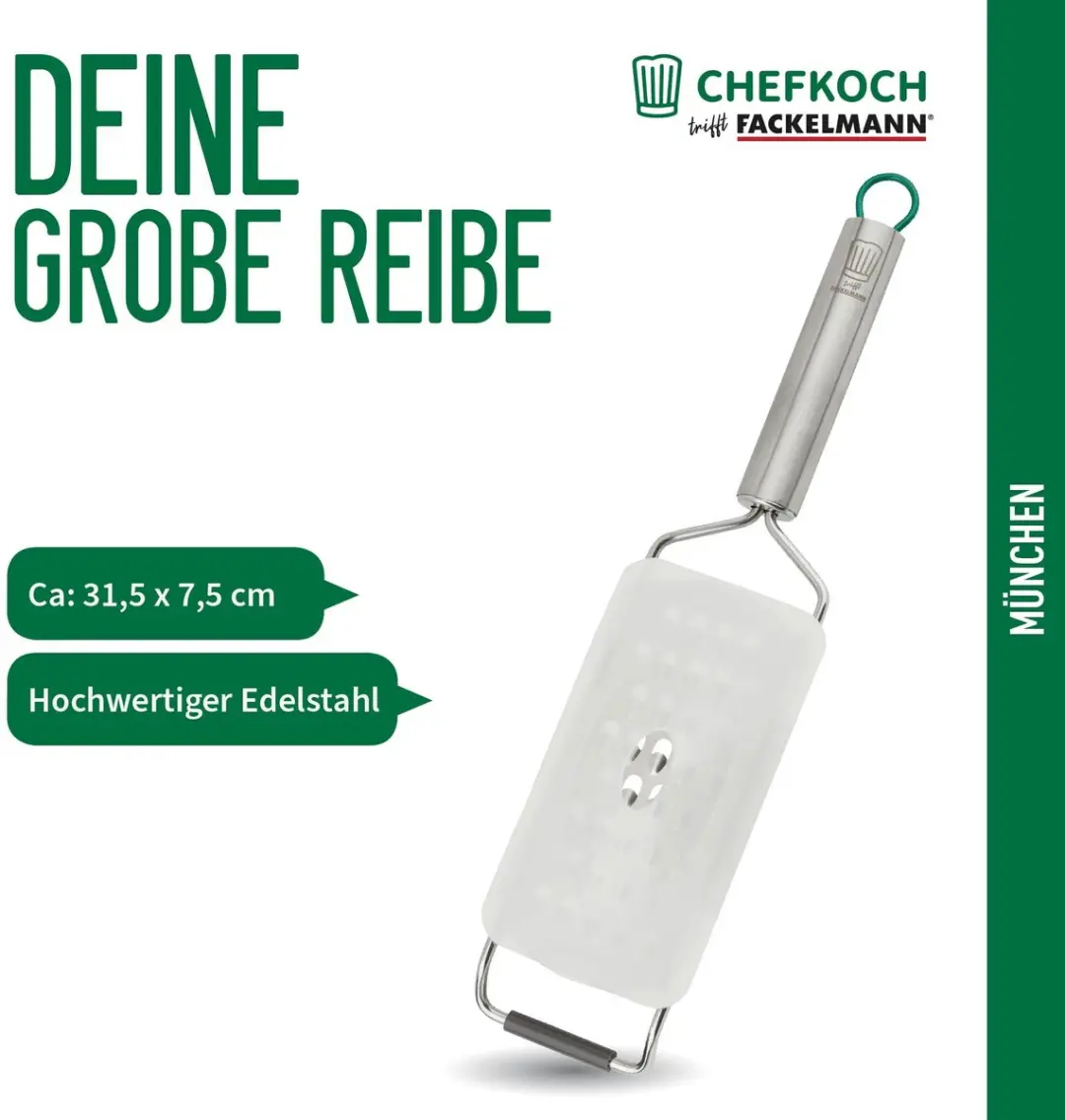Fackelmann Premium Roestvrijstalen Rasp - Grof - 315x75mm