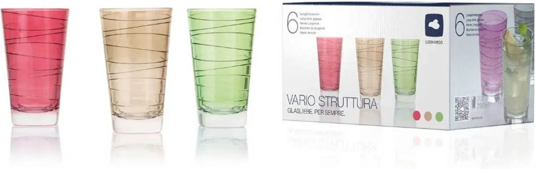 Leonardo VARIO LDglas Assorti Set - 6 Stuks - Ø8cm