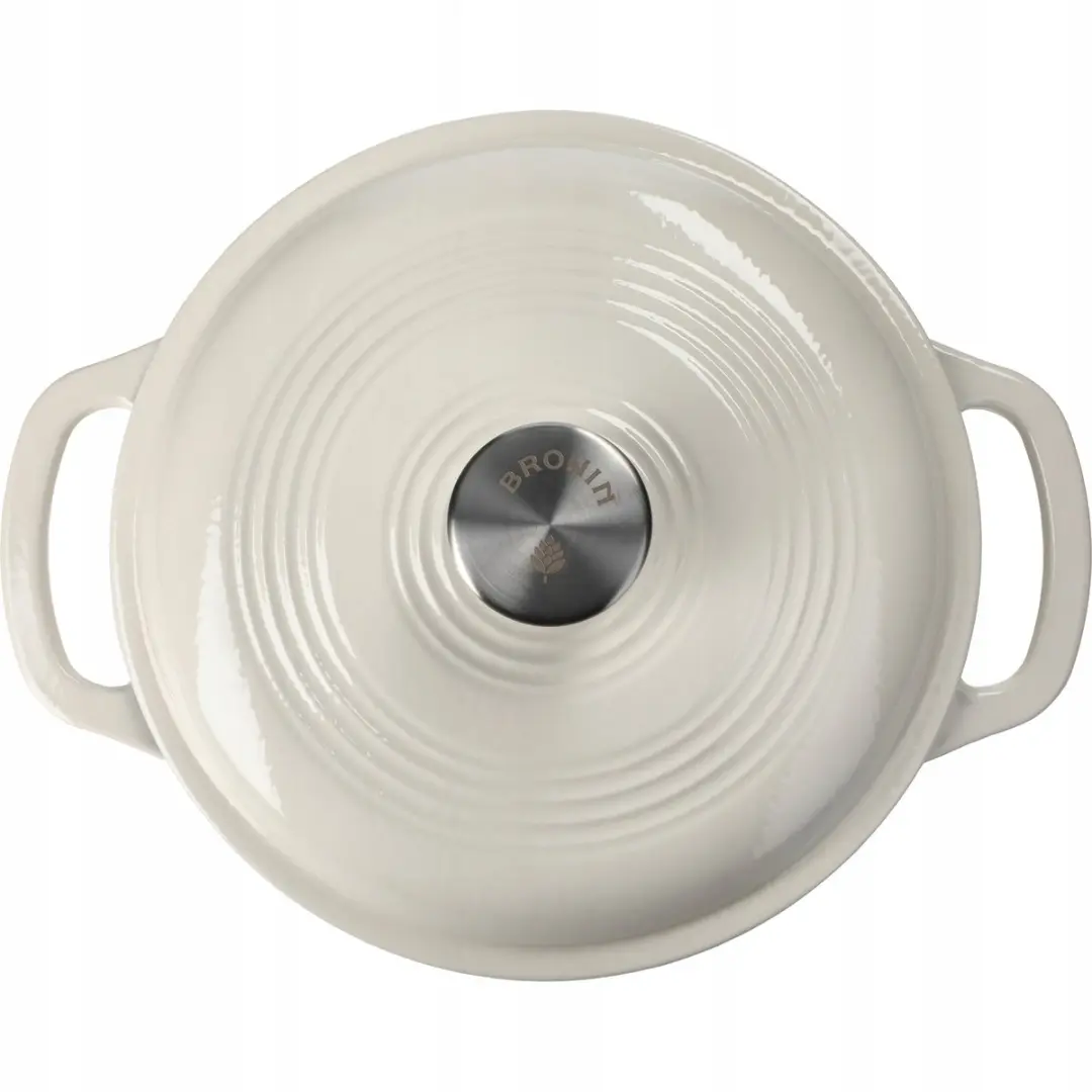 Browin Gietijzeren Emaille Pan 24cm - 4L - Ecru