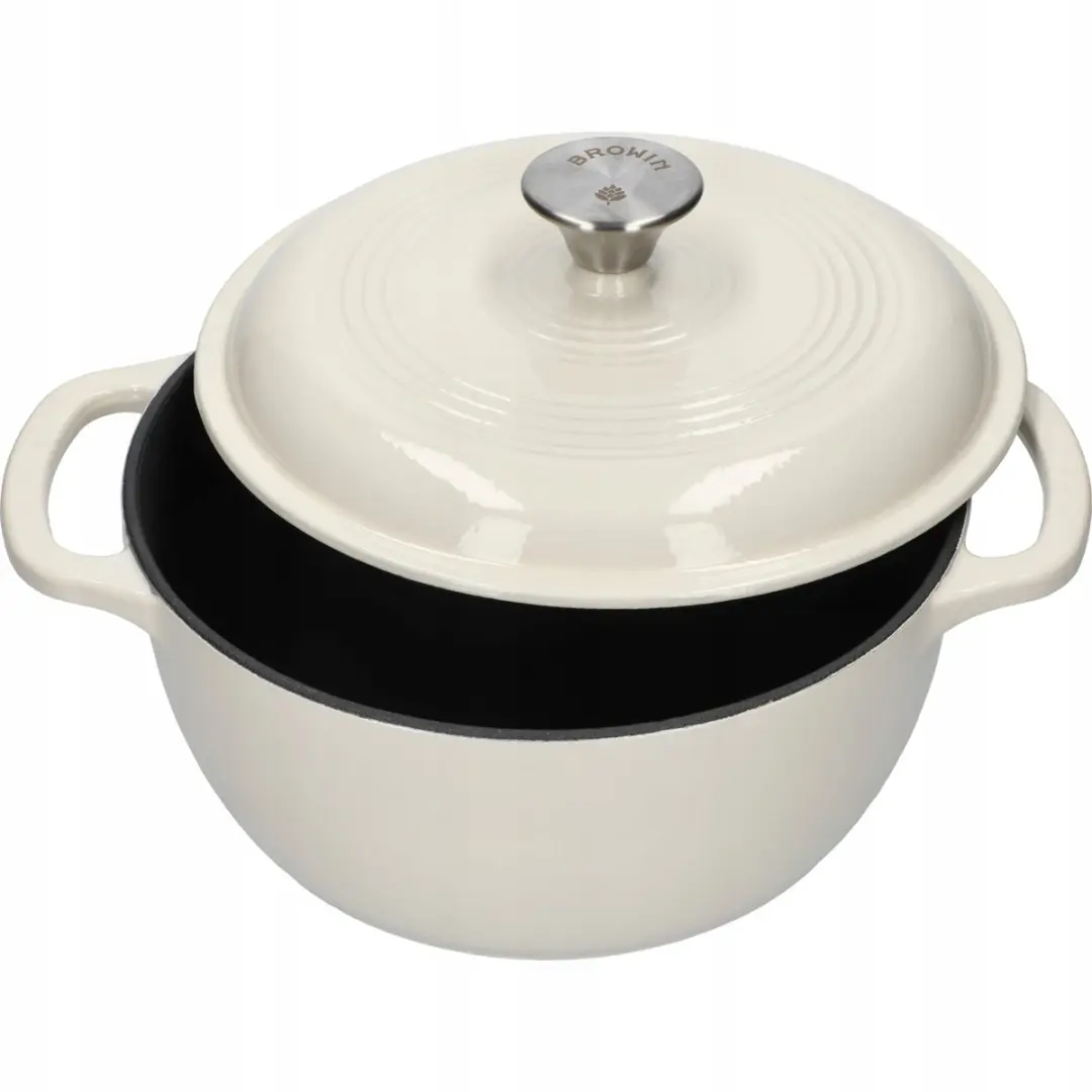 Browin Gietijzeren Emaille Pan 24cm - 4L - Ecru