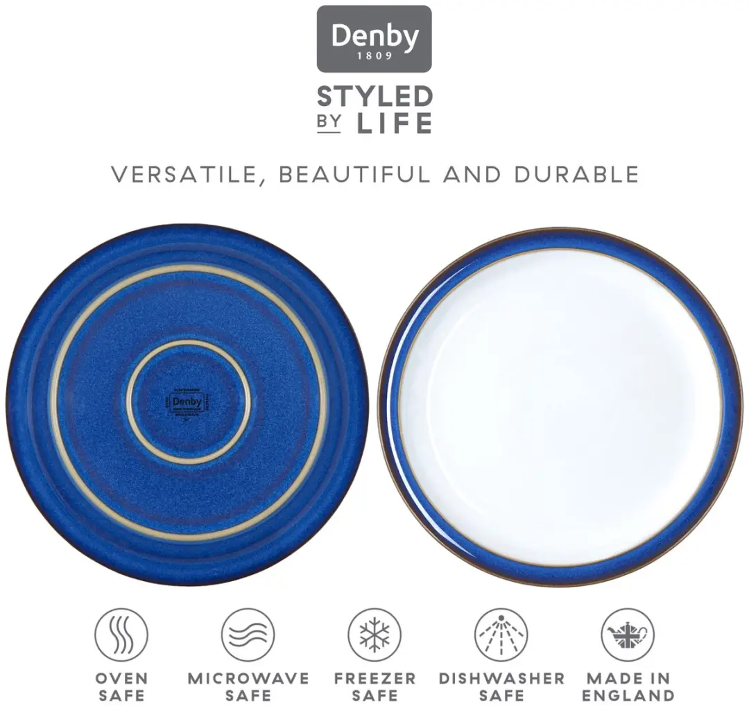 Denby Imperial Blue Bordenset 4 Stuks - 22cm - Koningsblauw