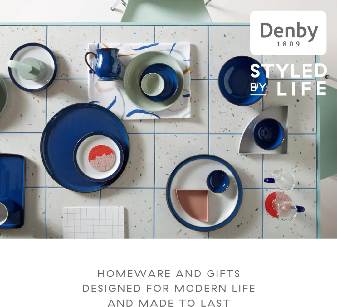 Denby Imperial Blue Bordenset 4 Stuks - 22cm - Koningsblauw