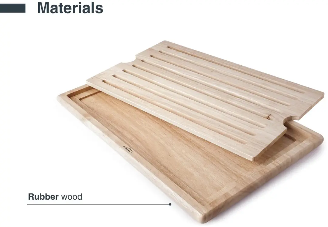Lacor 60486 Keuken Snijplank - Rubberhout 53x32,5cm