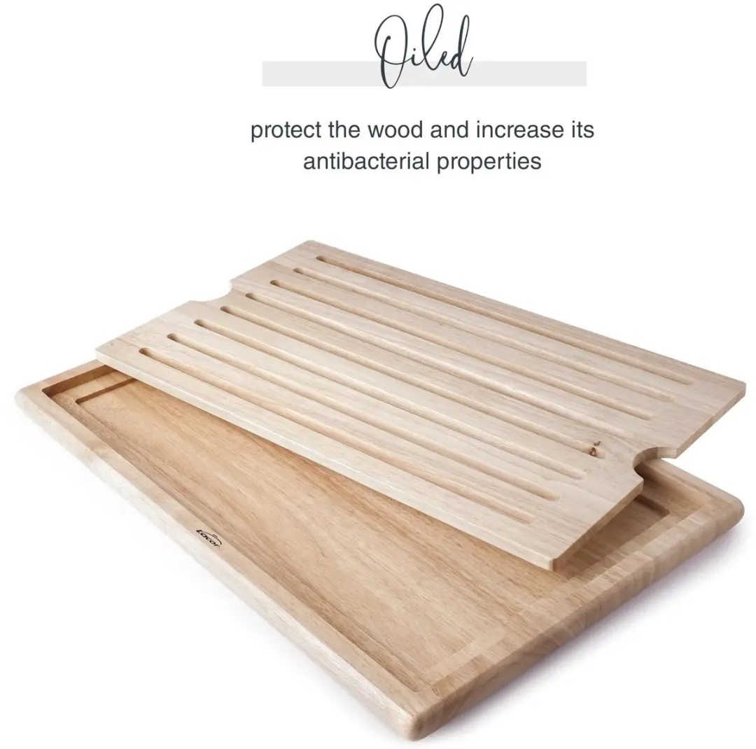 Lacor 60486 Keuken Snijplank - Rubberhout 53x32,5cm