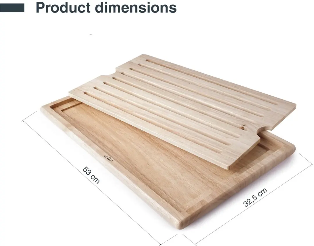 Lacor 60486 Keuken Snijplank - Rubberhout 53x32,5cm