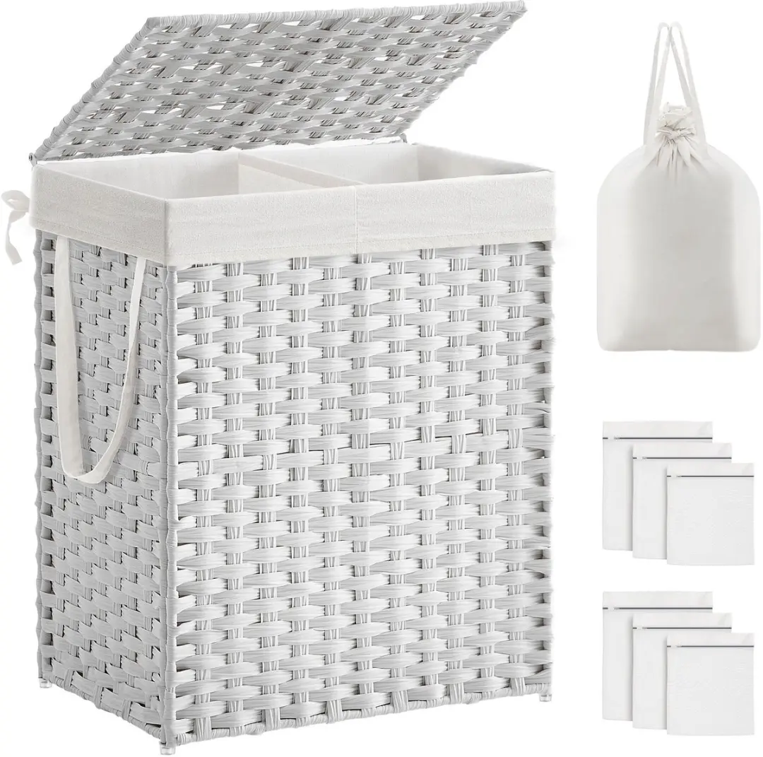 Songmics Witte Wasmand 90L