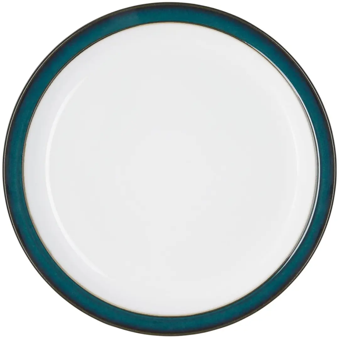 Denby Greenwich Bord - 22cm - 4 Stuks - Groen/Wit