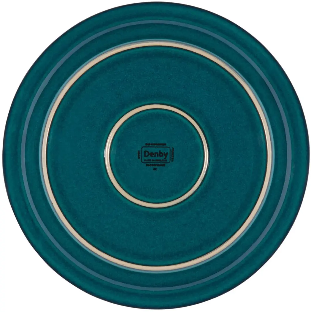 Denby Greenwich Bord - 22cm - 4 Stuks - Groen/Wit