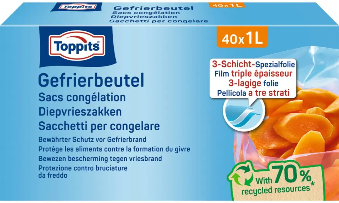 Toppits Diepvrieszakjes 1L - 1000 Stuks (40x25)