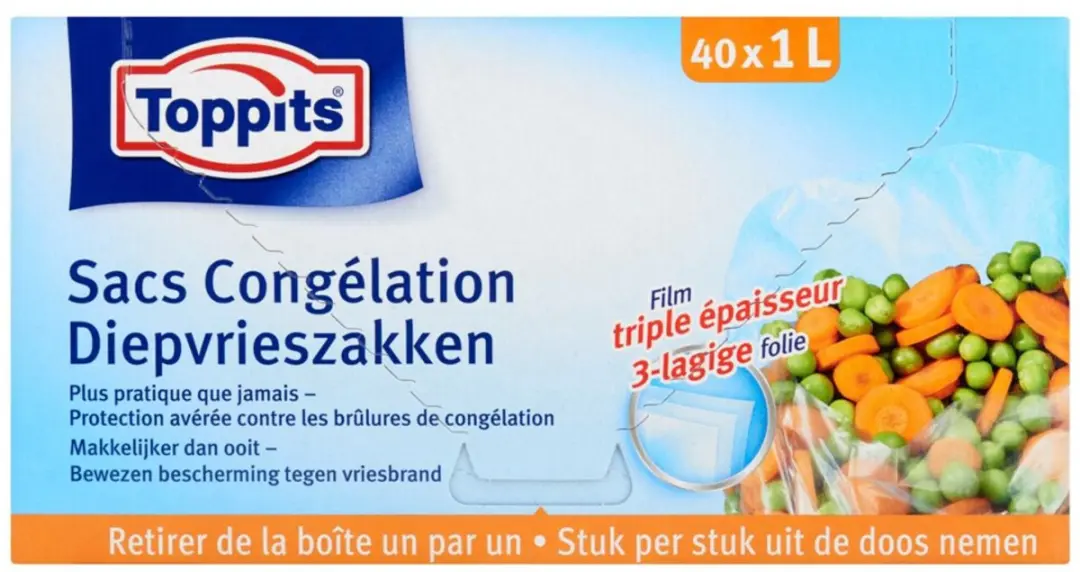 Toppits Diepvrieszakjes 1L - 1000 Stuks (40x25)