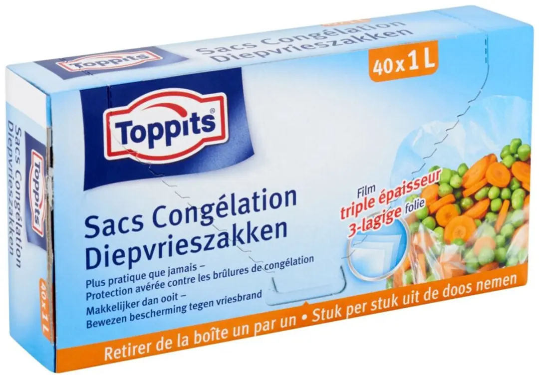 Toppits Diepvrieszakjes 1L - 1000 Stuks (40x25)
