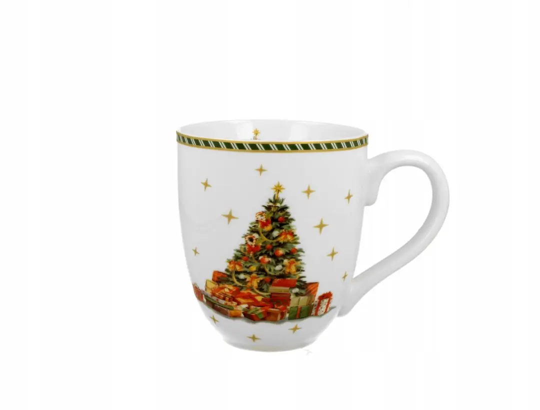 Duo XXL Kerstboommok 1000ml - Porselein - Wit/Veelkleurig