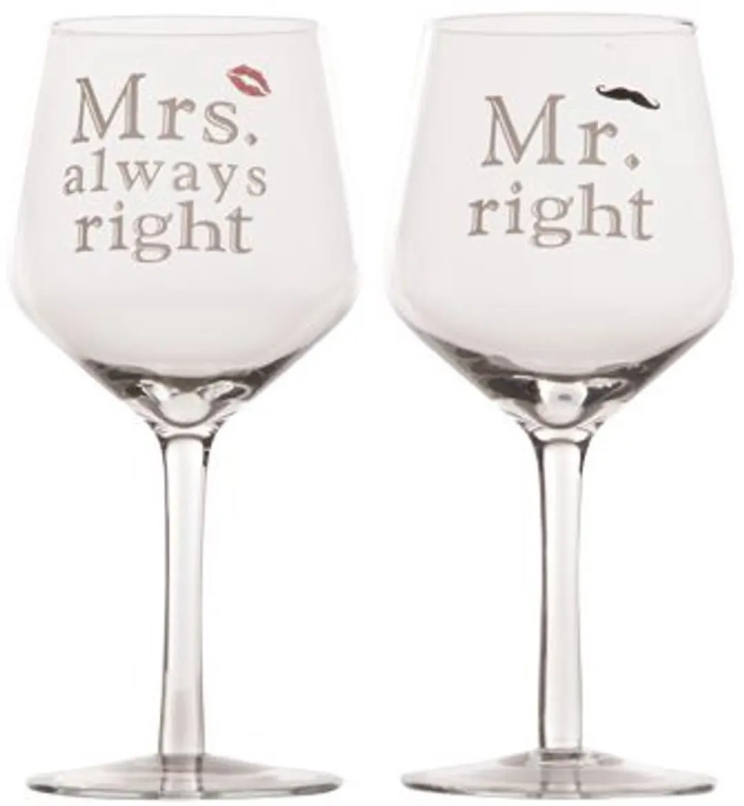 Cosy&Trendy Mr And Mrs Right Reuze Wijnglas