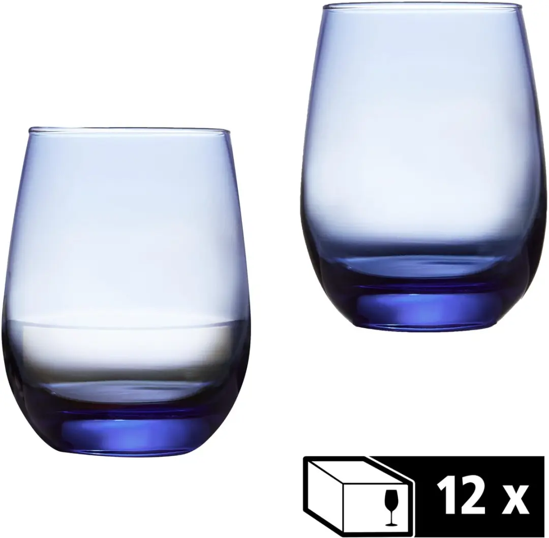 Libbey Stemless Wijnglazen 70272 - 12 Stuks - Blauw
