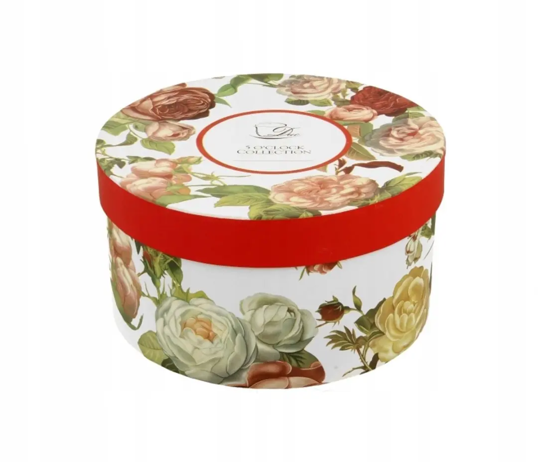 Duo Porseleinen Kop en Schotel Kasandra 220ml - Bloemendesign - 2 Stuks