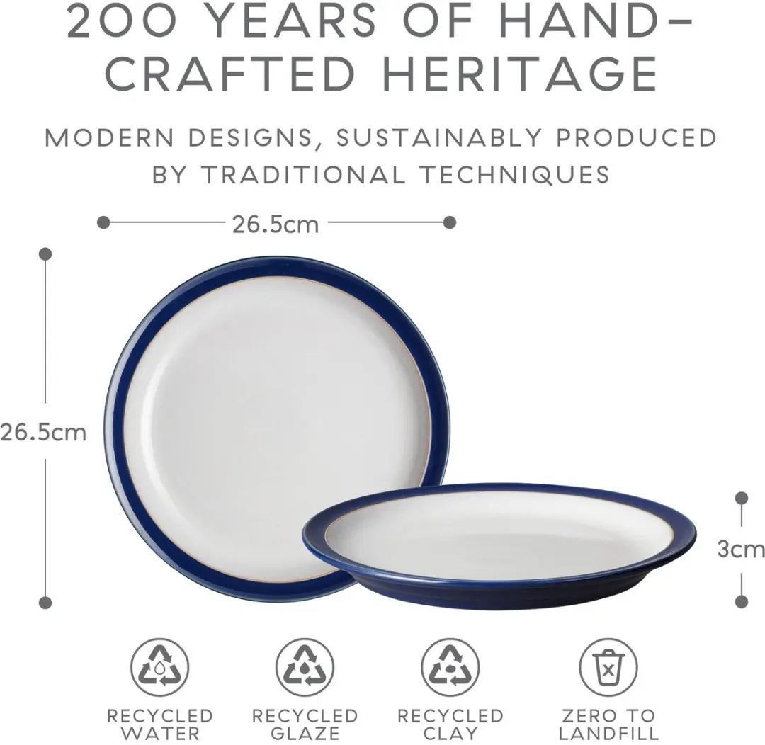 Denby 405048905 Dinerbord - 26,5cm - Donkerblauw - 4 Stuks