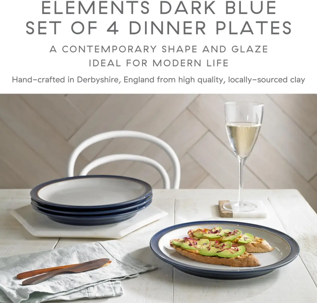 Denby 405048905 Dinerbord - 26,5cm - Donkerblauw - 4 Stuks