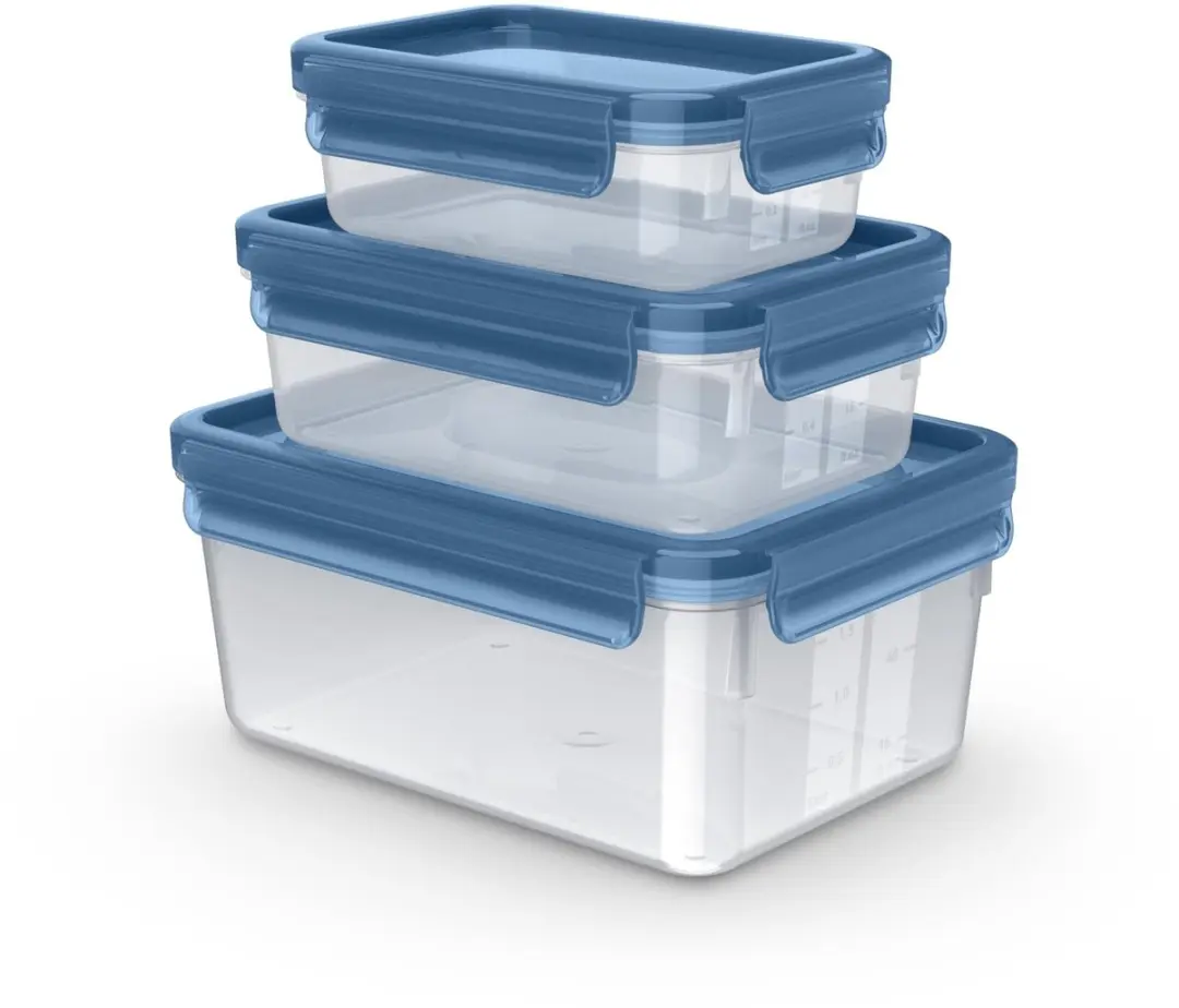 Emsa Clip & Close Eco voedselcontainerset, 3-delig, 0,55/1,0/2,2 L, eco-design,