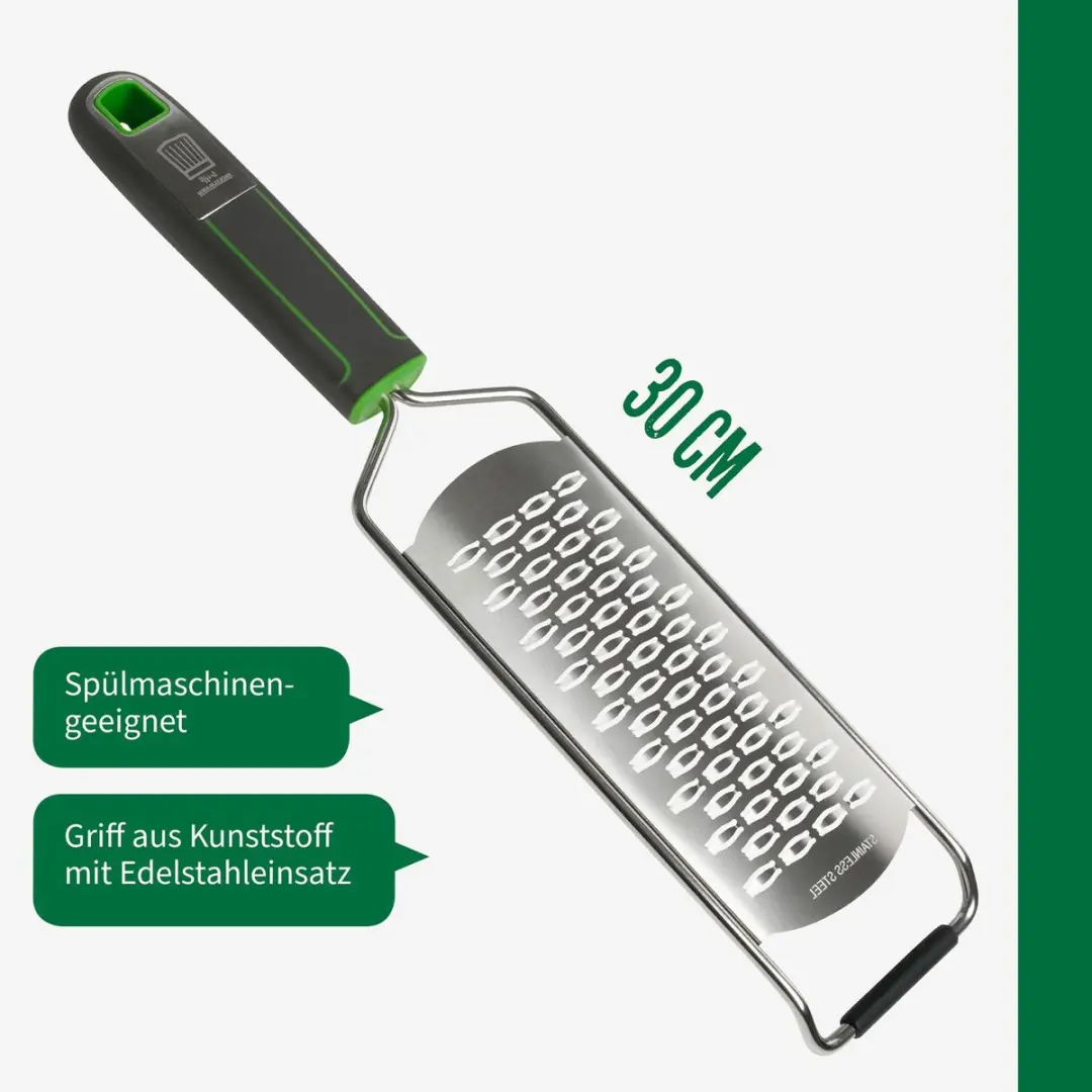 Fackelmann Chefkoch Premium Handrasp - 2-voudig geëtst - Groen/Zilver/Zwart