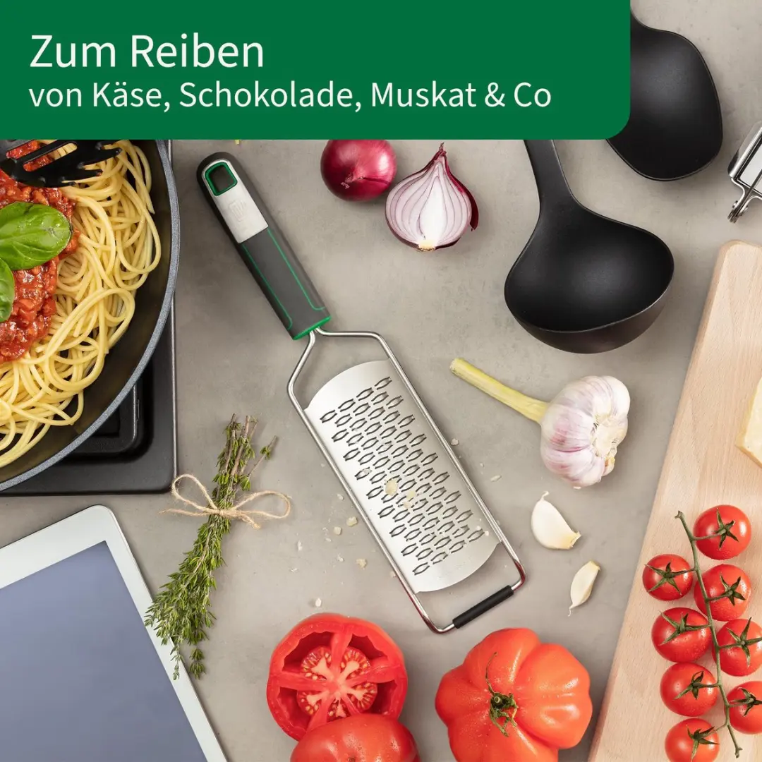 Fackelmann Chefkoch Premium Handrasp - 2-voudig geëtst - Groen/Zilver/Zwart