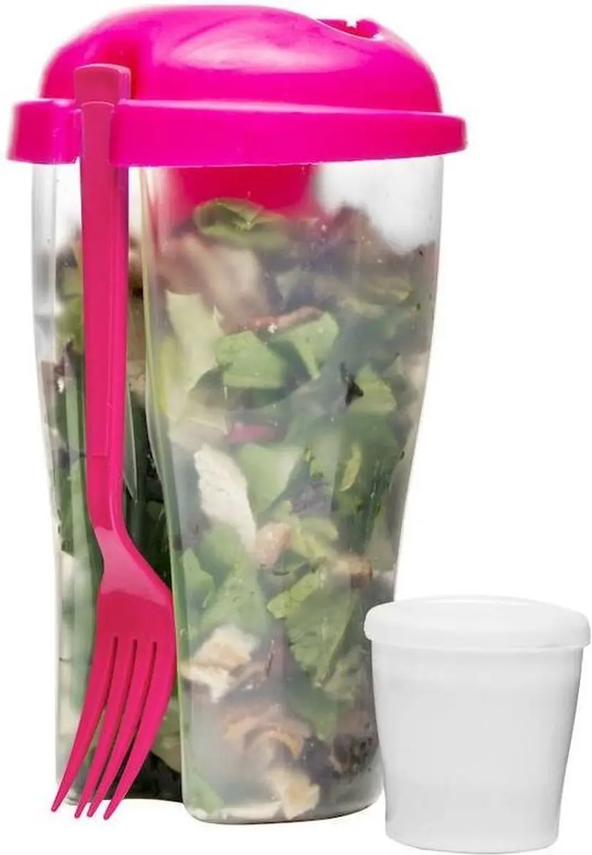 Sagaform Salade Meeneembeker To Go - Roze - 0,8L